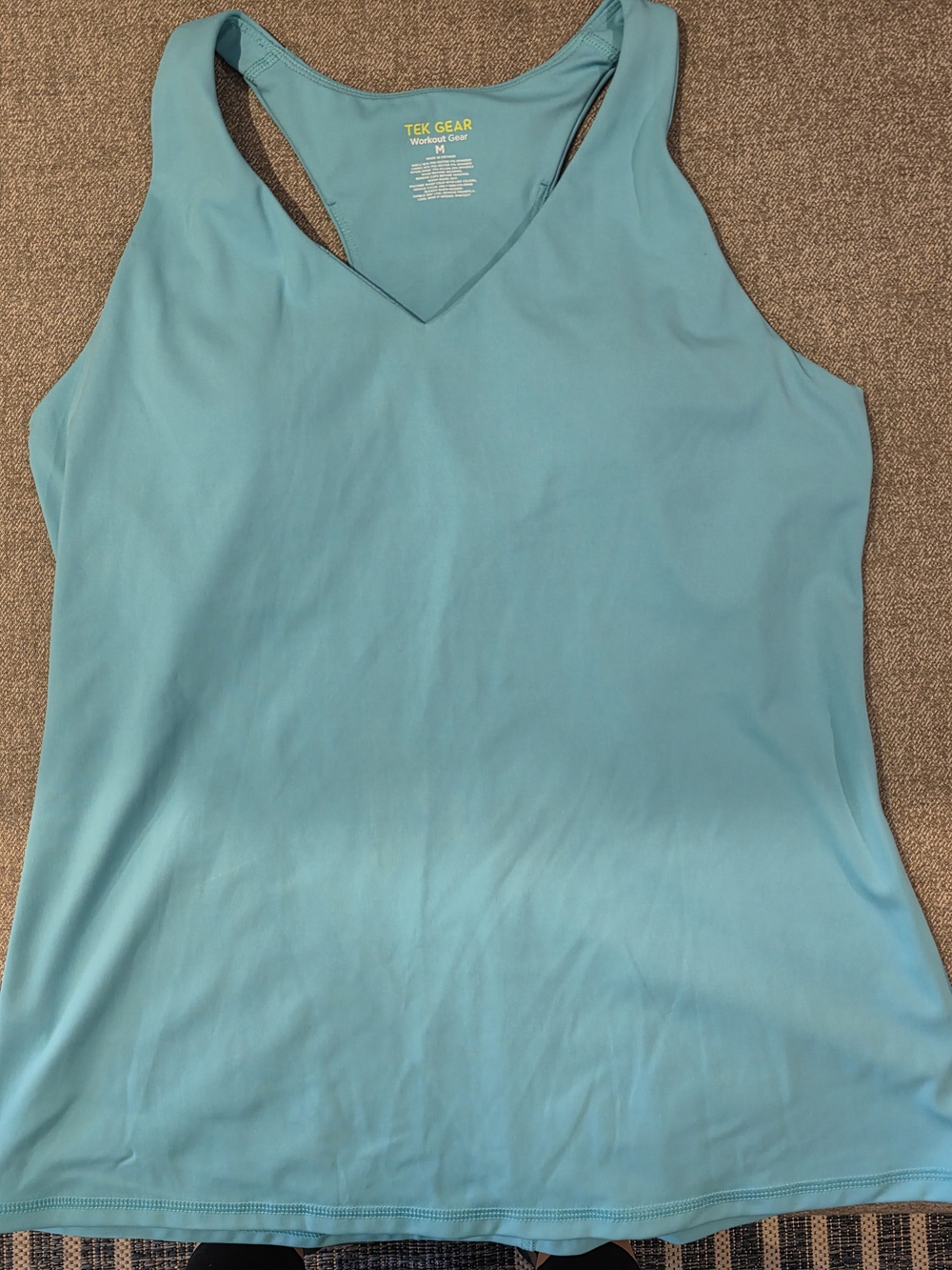 Tek Gear light aqua racerback workout tank Built In Bra